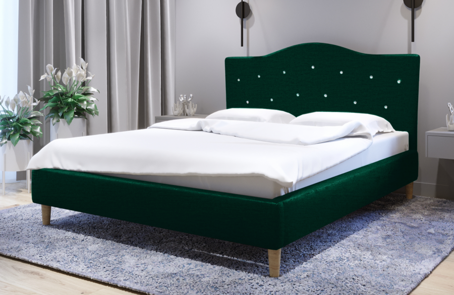 Łóżko tapicerowane AVEIRO zielone monolith