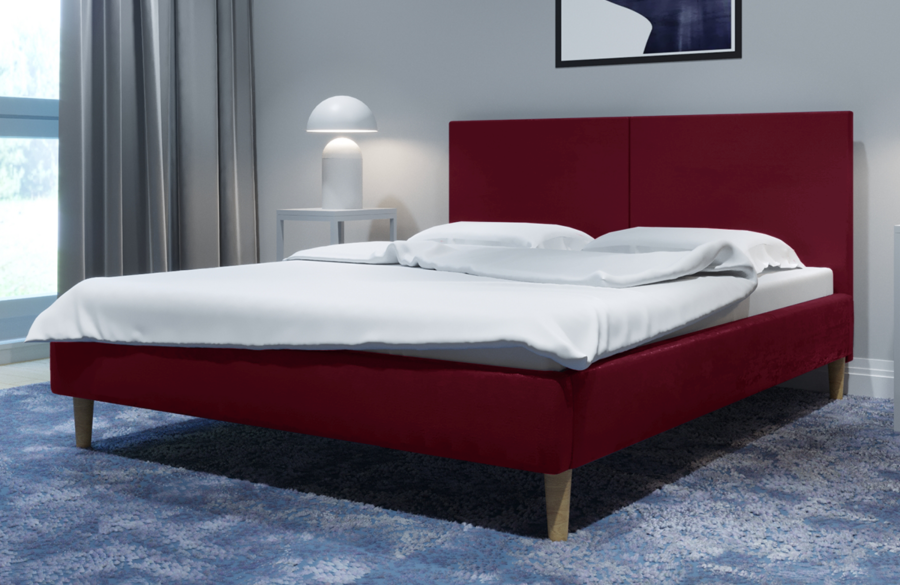 Łóżko tapicerowane SINTRA czerwone monolith