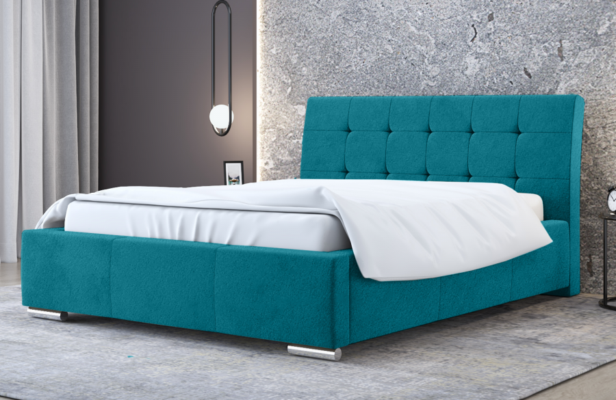 Łóżko tapicerowane MOSS niebieskie casablanca