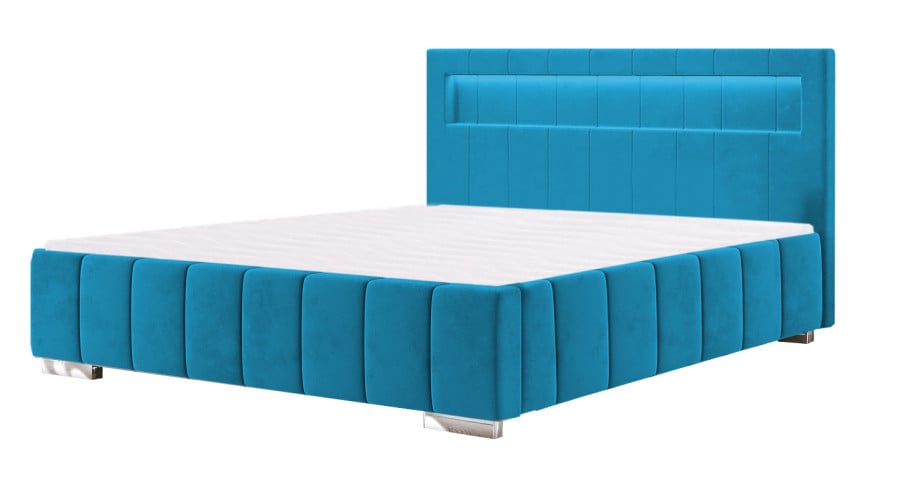Łóżko tapicerowane MELILLA niebieskie casablanca