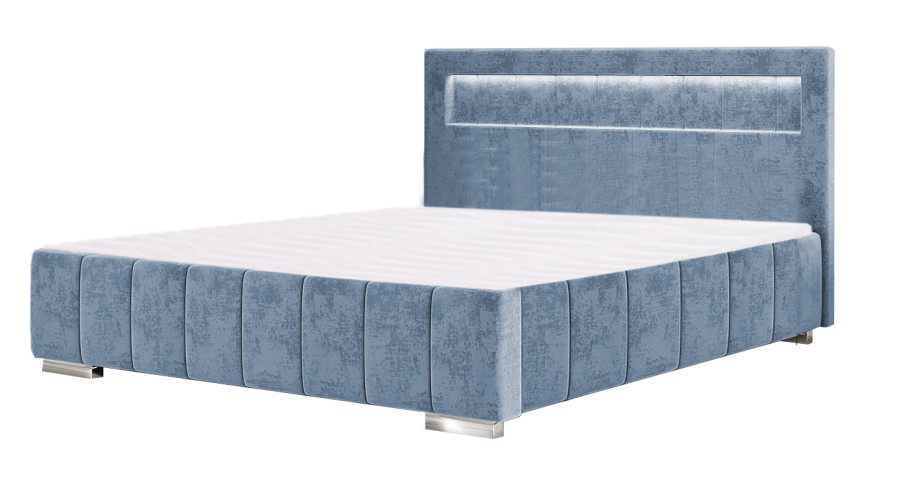 Łóżko tapicerowane MELILLA niebieskie monolith