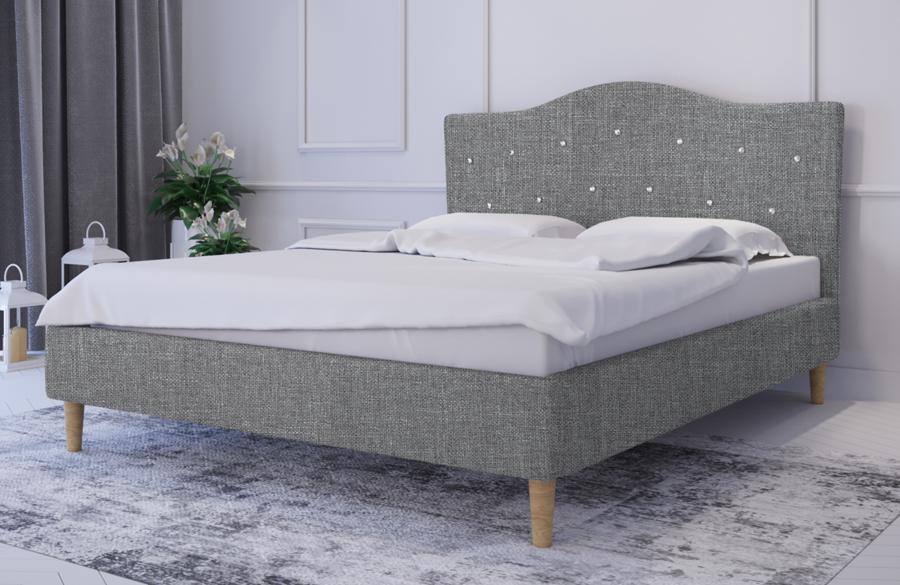 Łóżko tapicerowane AVEIRO szare sawana