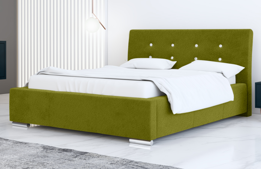 Łóżko tapicerowane ALMADA zielone casablanca