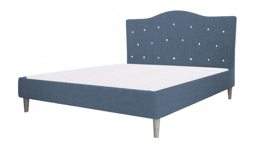 Łóżko tapicerowane AVEIRO niebieskie monolith