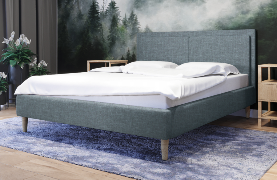 Łóżko tapicerowane BRAGA niebieskie sawana