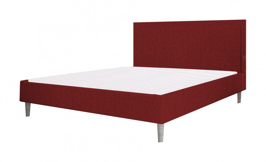 Łóżko tapicerowane HORTEN czerwone monolith