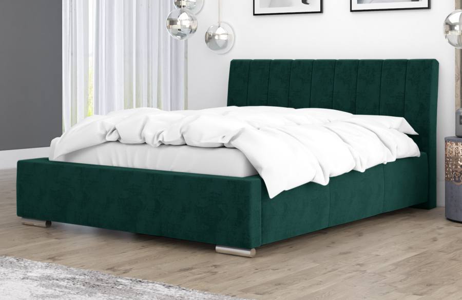 Łóżko tapicerowane SAGRES zielone monolith
