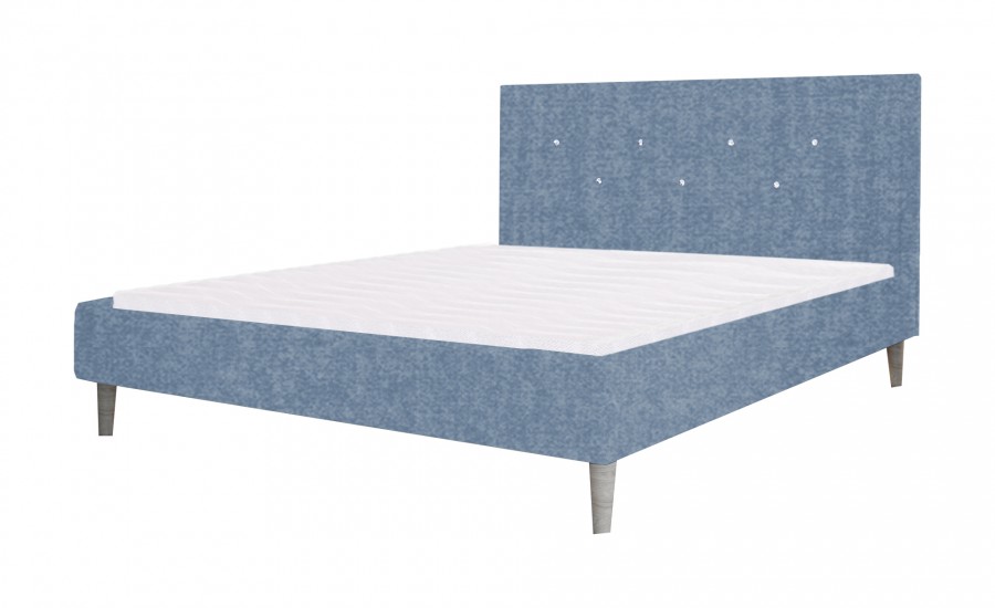 Łóżko tapicerowane SANTANA niebieskie monolith