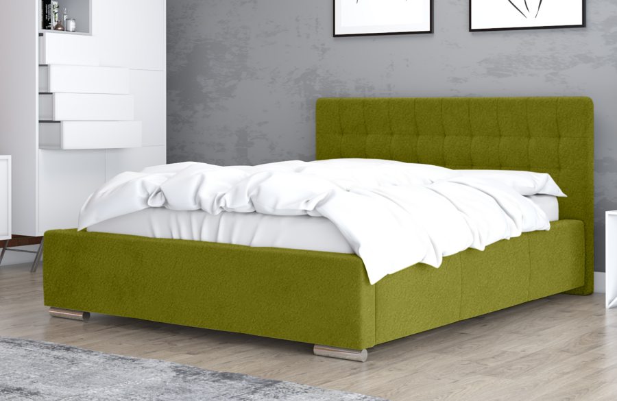 Łóżko tapicerowane SINES zielone casablanca