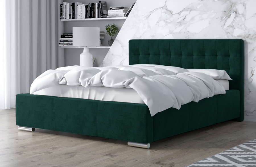 Łóżko tapicerowane SINES zielony monolith