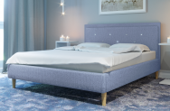 Łóżko tapicerowane SANTANA niebieskie monolith