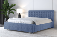 Łóżko tapicerowane LAGOS niebieskie monolith