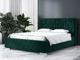 Łóżko tapicerowane SORIA zielone monolith