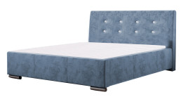 Łóżko tapicerowane ALMADA niebieskie monolith