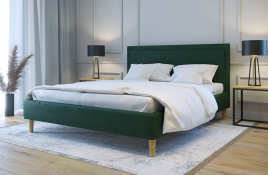 Łóżko tapicerowane HORTEN zielone monolith
