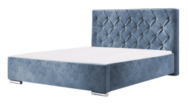 Łóżko tapicerowane SORIA niebieskie monolith