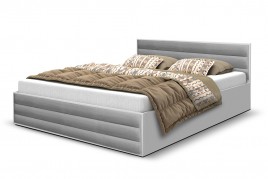 Łóżko tapicerowane ARWADA biało-szare