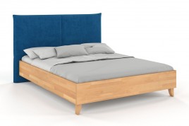 Łóżko drewniane Xawier z tapicerowanym zagłówkiem Buk naturalny