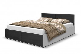 Łóżko tapicerowane RENO biało-czarne