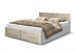 Łóżko tapicerowane RENO biało-beżowe