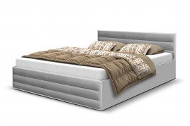 Łóżko tapicerowane ARWADA biało-szare