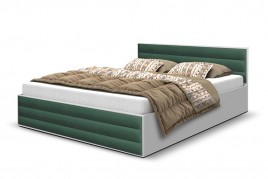 Łóżko tapicerowane ARWADA biało-zielone